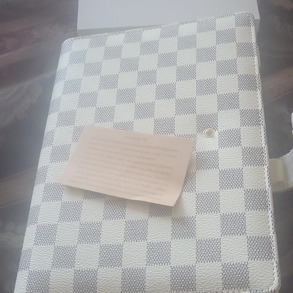Leather  Trio Designer   Checkered Planner Journal With Papers Pen Stickers …